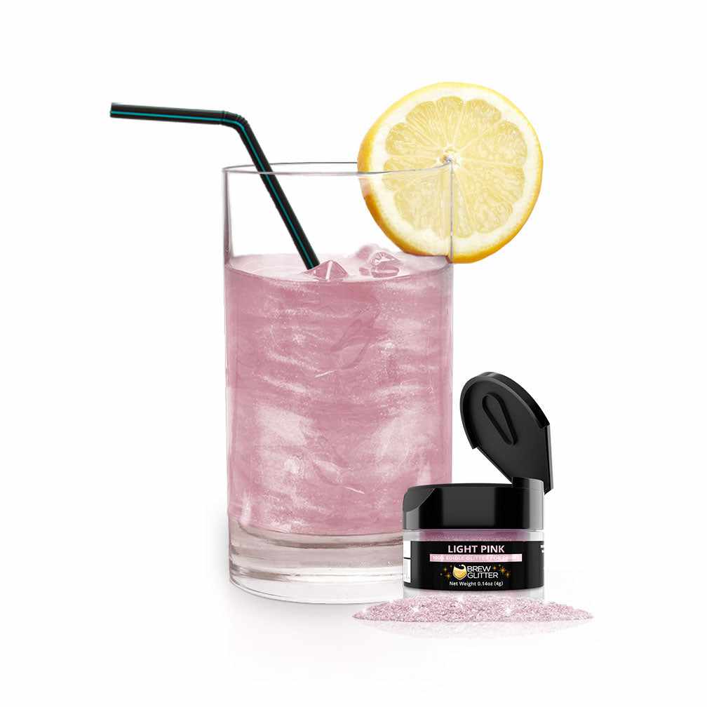 Brew Glitter - Light Pink Edible Drink Glitter (4g, x1 Flip-Cap Jar) for Beer, Cocktails and Beverages
