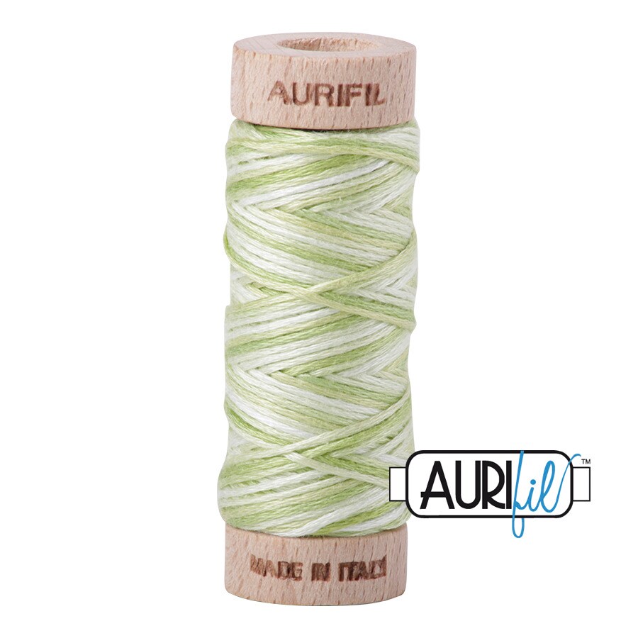 Spring Green - Variegated (3320) | Aurifloss Small Spool (18M / 18Y) | Aurifil Thread