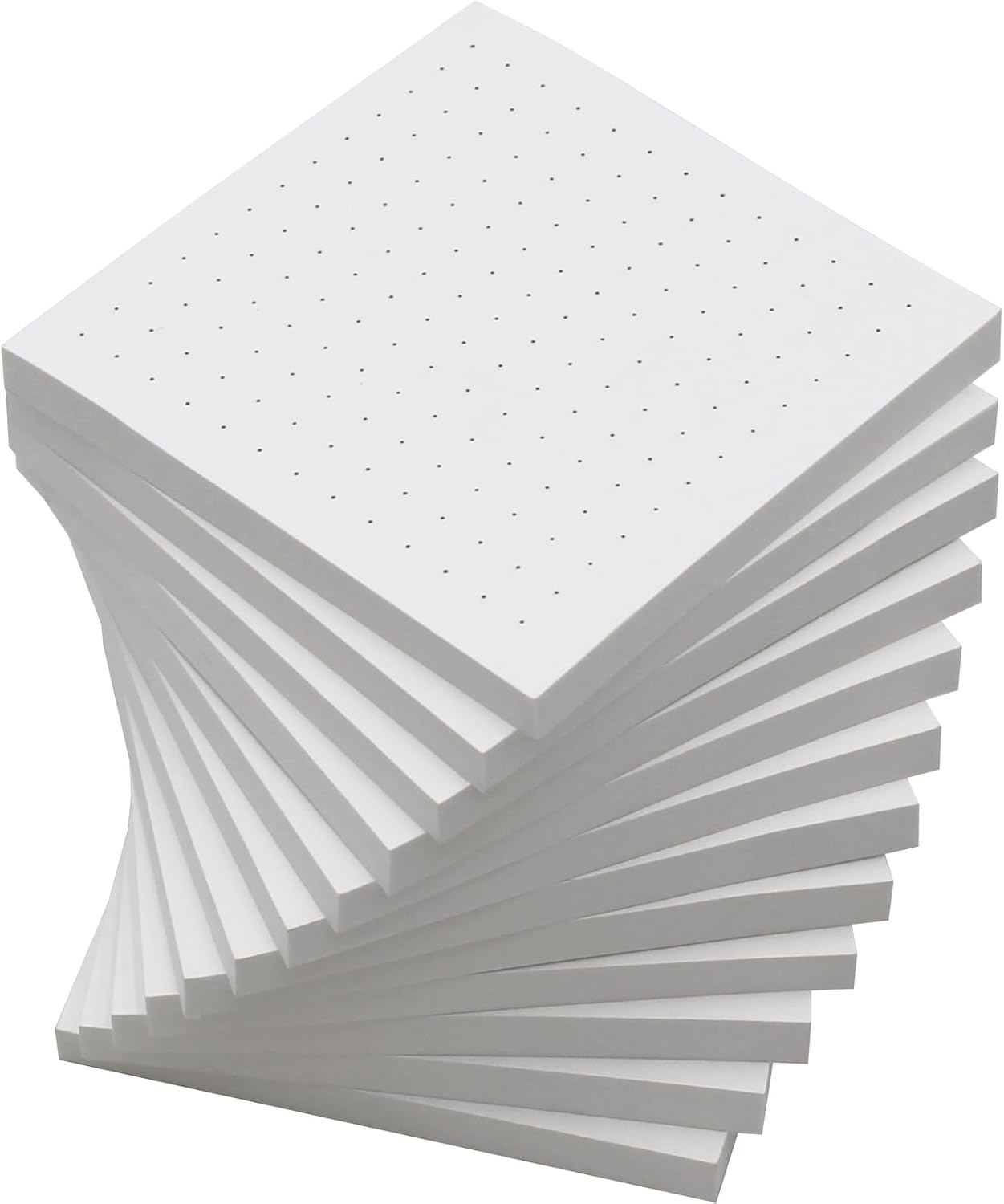 (12 Pad) Dotted Sticky Notes, Dot Grid Self-Stick Notes, Easy to Post for School, Office, Notebook, White Color Pads/Pack