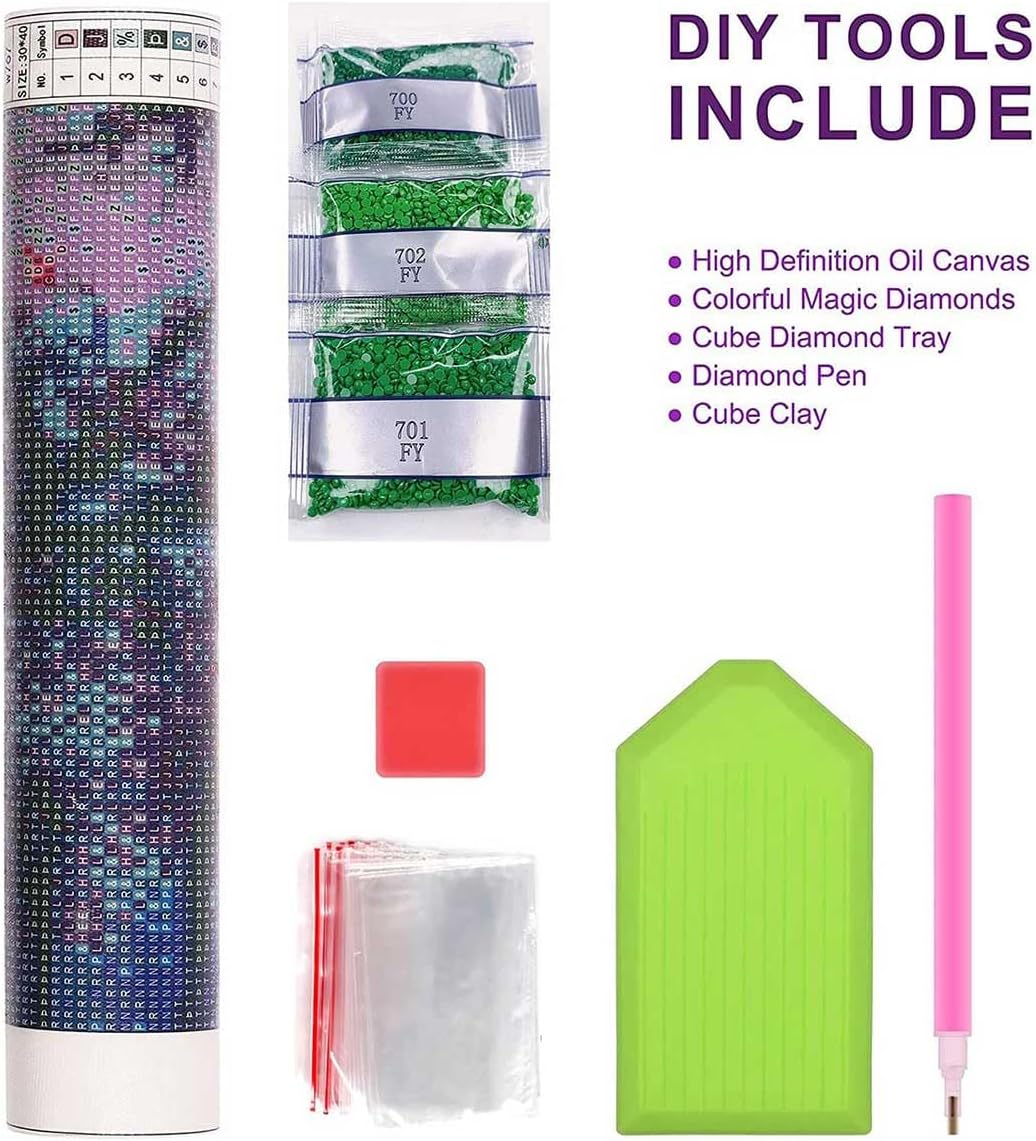 5D Diamond Painting Kit for Adults, Animal Bear Forest Scene, DIY Full Drill Diamond Art, 12x12 Inch