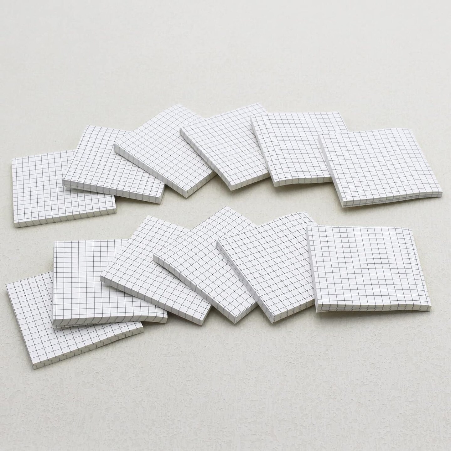 (12 Pad) Lined Grid Sticky Notes, Self-Stick Notes, Easy to Post for School, Office, Notebook, White Color Pads/Pack