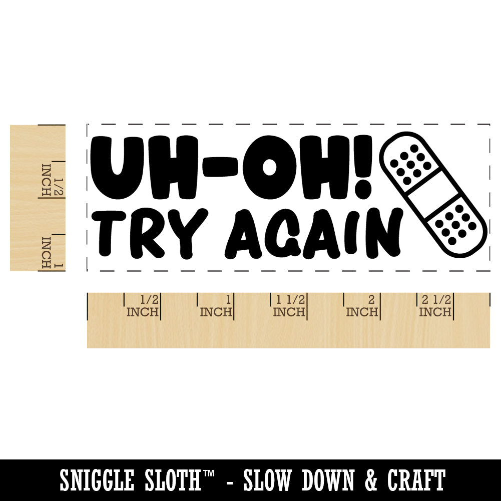 Uh-Oh Try Again Teacher Student School Self-Inking Rubber Stamp Ink ...