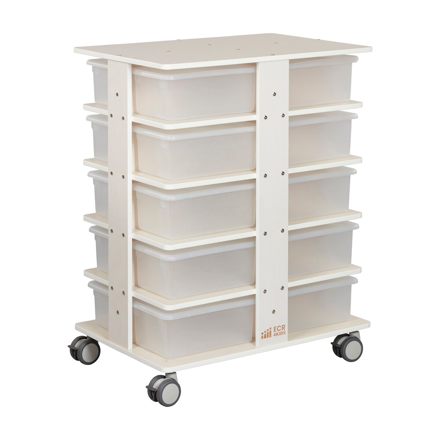 20-Compartment Mobile Storage Tower and 20 Cubby Bins, 5x4, Color ...