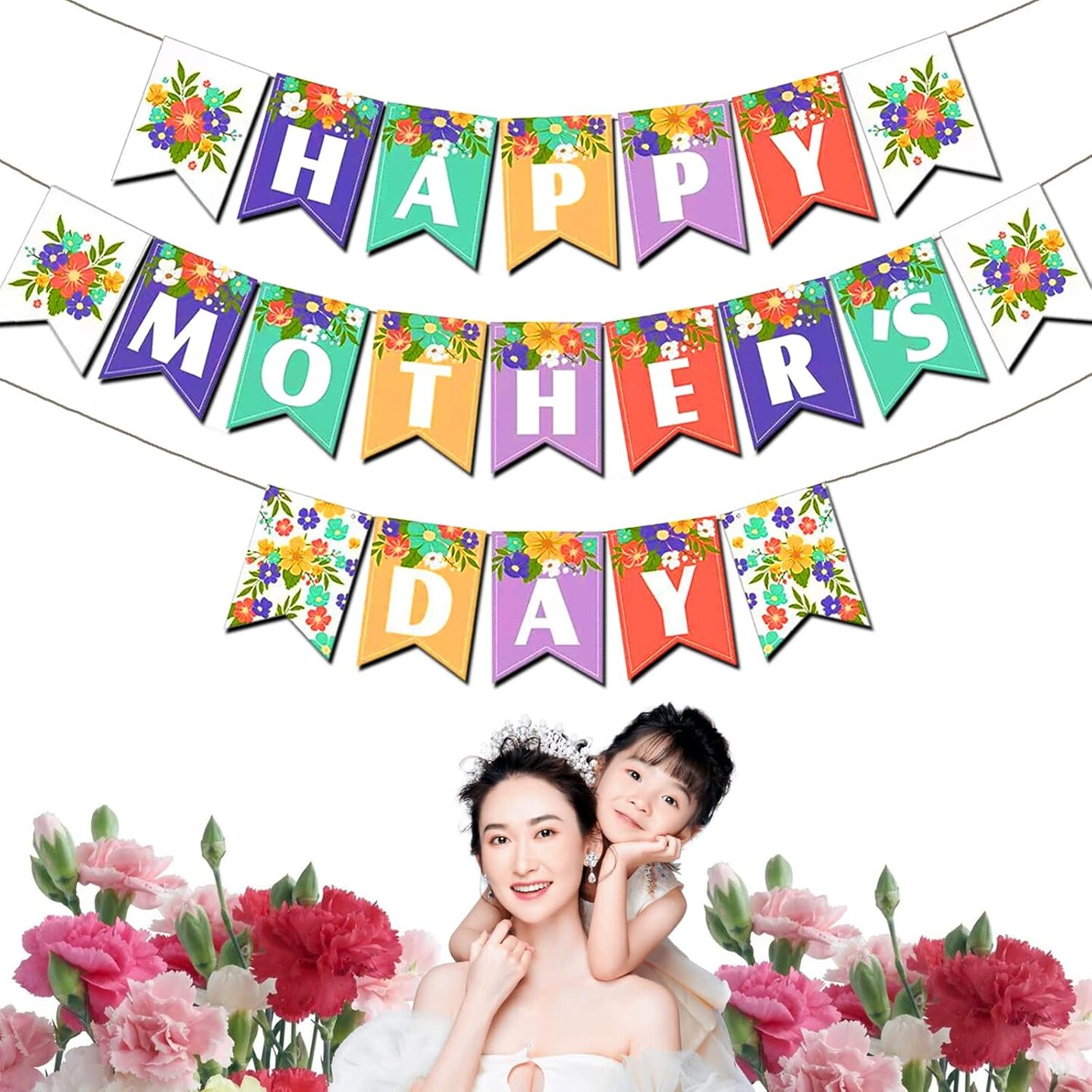 Mother’s Day Banner – Colorful Party Decor for Home, Door, Tree & Window