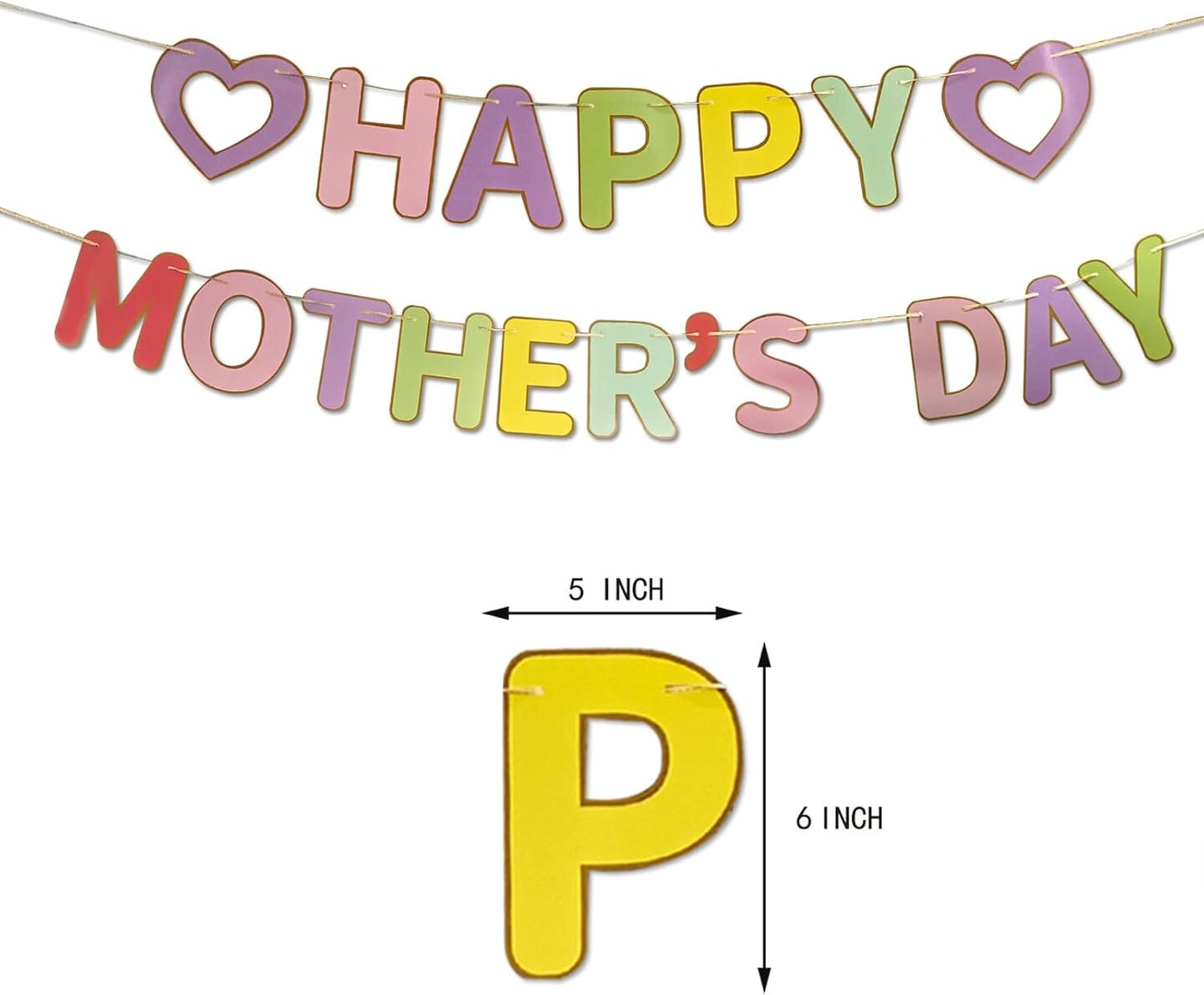 Happy Mother&#x2019;s Day Banner We Love Mom Day Garland
