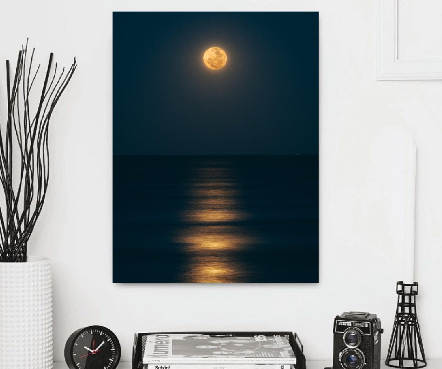 Abstract Moon Night Home Classic Framed Canvas Classic Framed Canvas Prints Framed art