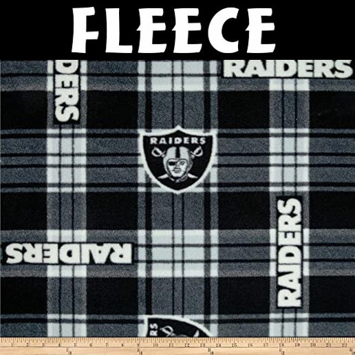 Licensed NFL Las Vegas Raiders Plaid Fleece 6415-D Fabric by the Yard