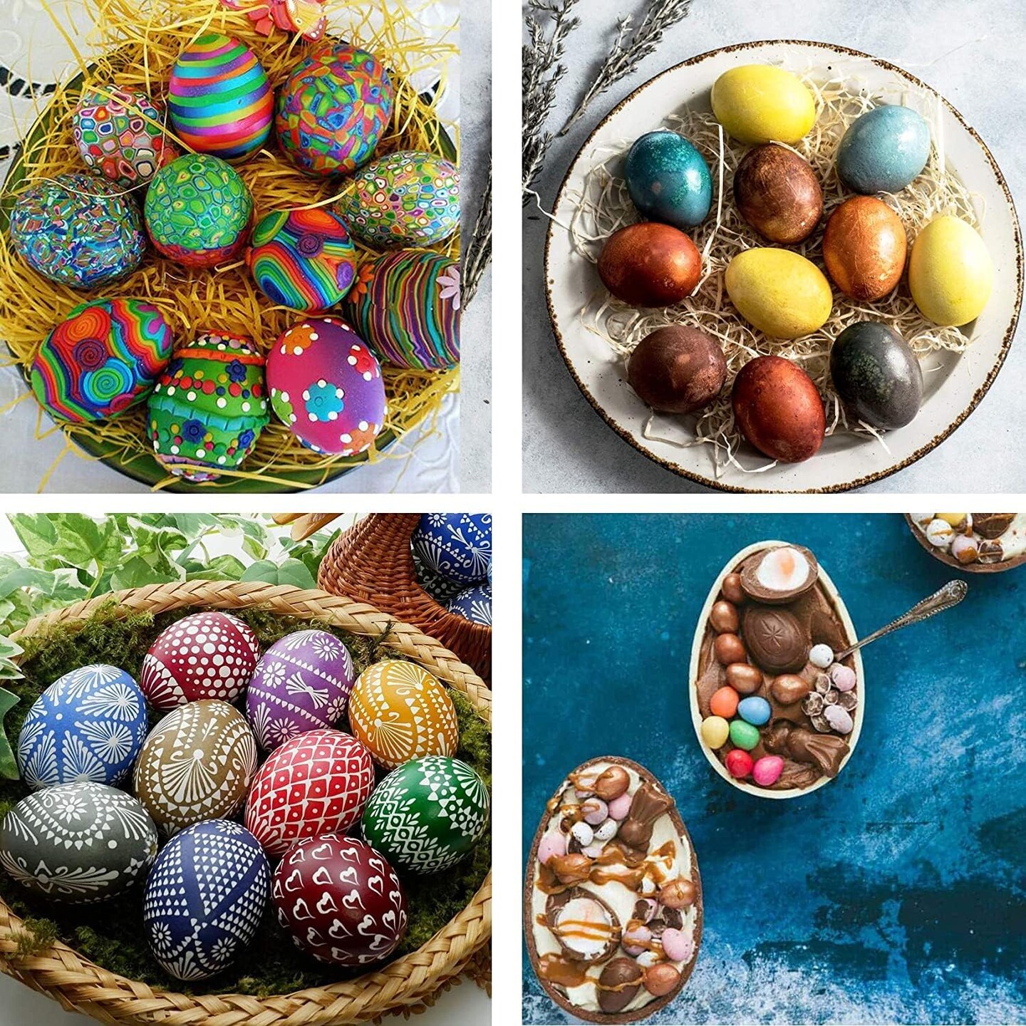 8 Cavity Easter Eggs Silicone Mold, Half Egg Mold Chocolate Mold with 7 Cake Brushes for Easter Cake Decorating Home Kitchen DIY Baking,Candy,Soap, Bath Bomb,Candle Wax