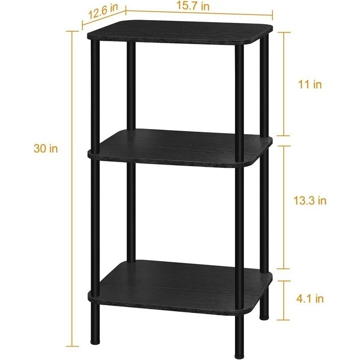 3 Tier End Table, Telephone Table, Narrow Side Table with Storage for Sofa Couch