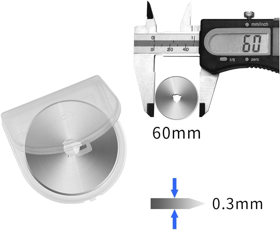 60MM Rotary Cutter Blades, 10PCS Premium Spare Replacement Cutting Blades with Sharpness, Great for Heavy Duty Use, Quilting, Patchwork, Crafts and Sewing