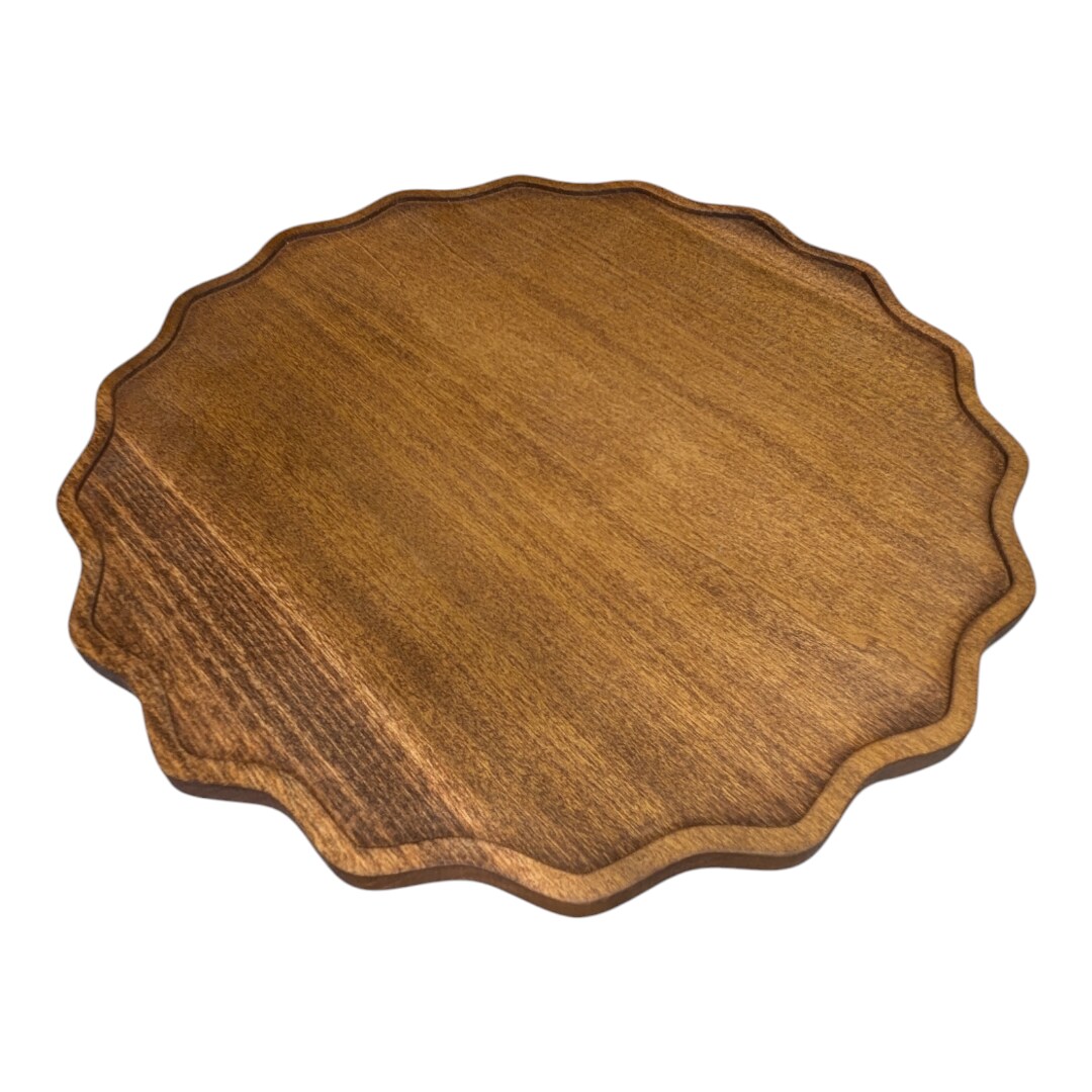 Lazy Suzan, 15in Diameter Round with Scalloped Edge | MakerPlace