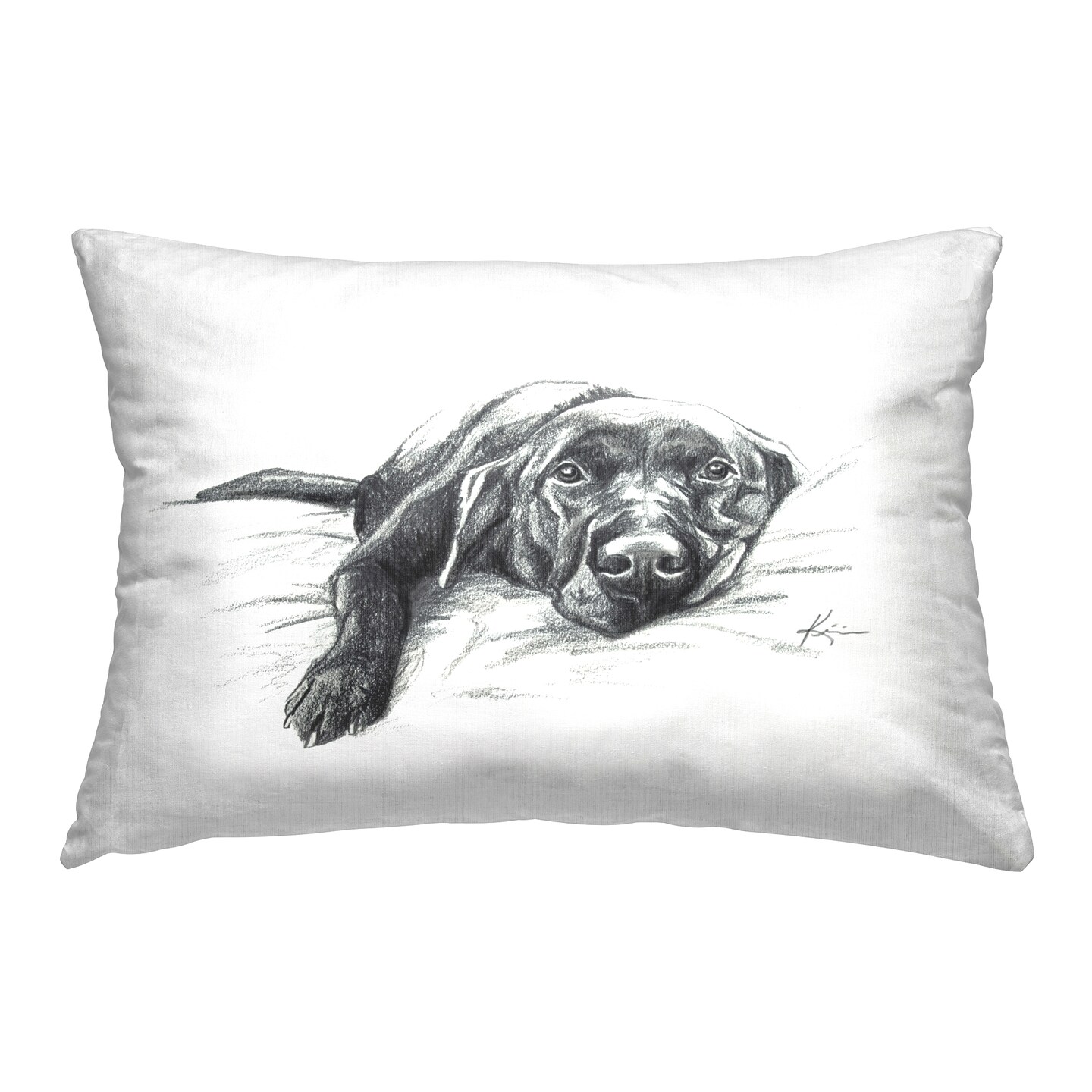 Stupell Industries Naptime Black Labrador Decorative Printed Throw Pillow Design by Lindsay Kivi Fine Art, 14 x 7 x 20