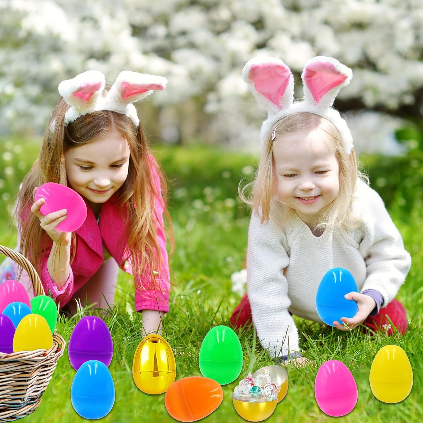200 PCS 3&#x22; Large Plastic Easter Eggs Fillable Easter Eggs Empty Colorful Plastic Eggs Bulks for Kids Boys Girls Easter Basket Stuffers