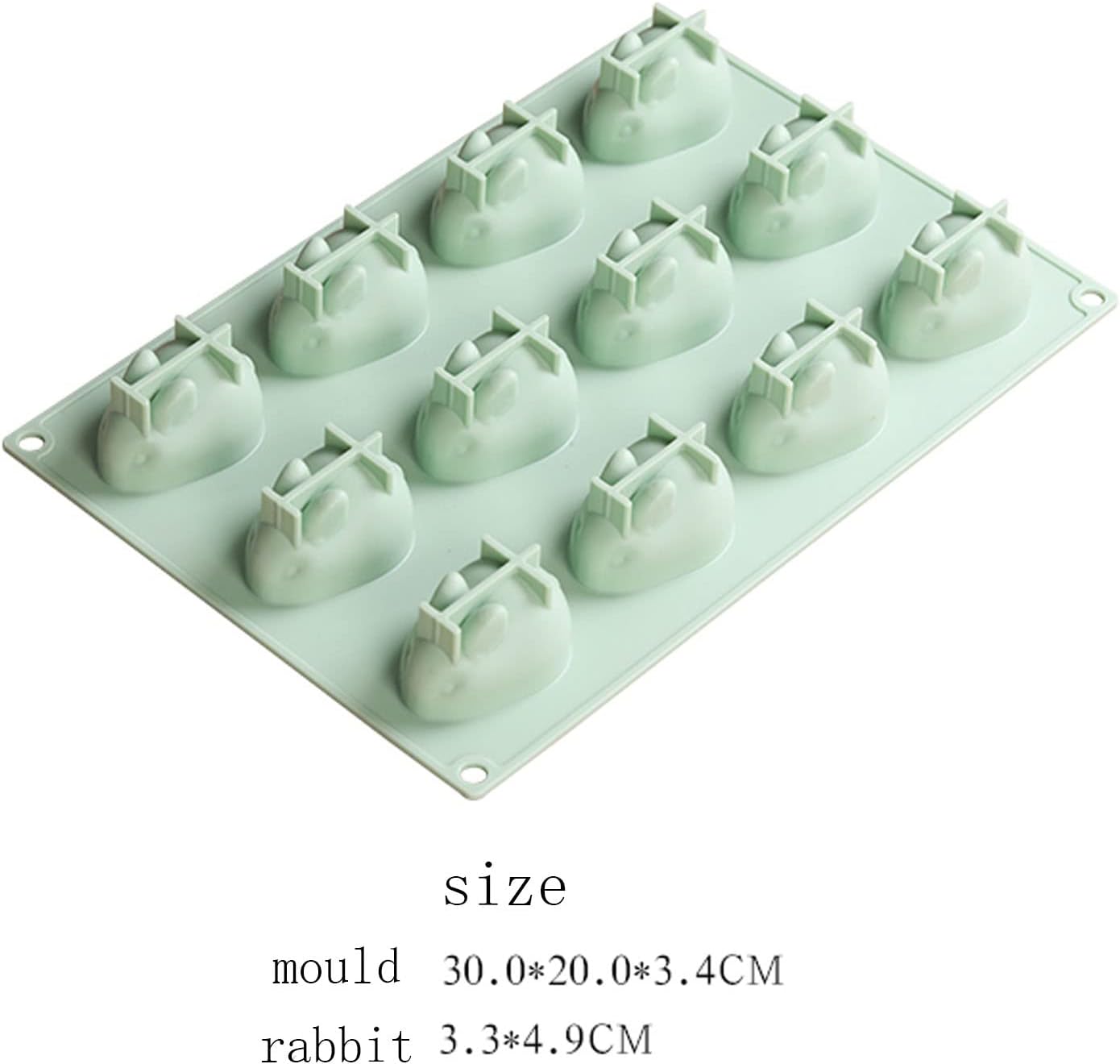 Bunny Rabbit Cake Chocolate Mold Sheet for Baking, 3D Silicone Pan 12 x 8 inch, Cute Animal Shaped for Children Kids Easter Birthday, Bakeware Dessert, Candy, Ice, Jelly, Pudding, Pastry