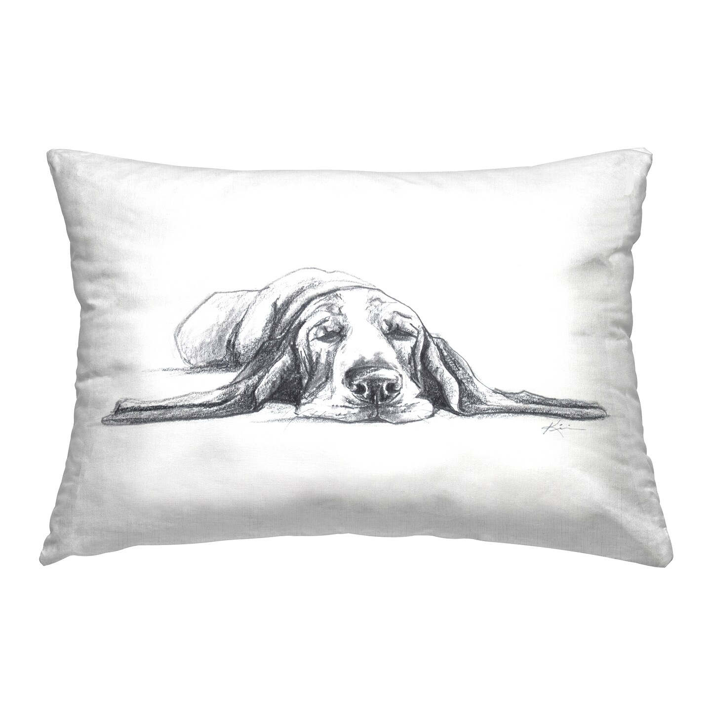 Stupell Industries Bloodhound Pup Naptime Decorative Printed Throw Pillow Design by Lindsay Kivi Fine Art, 14 x 7 x 20