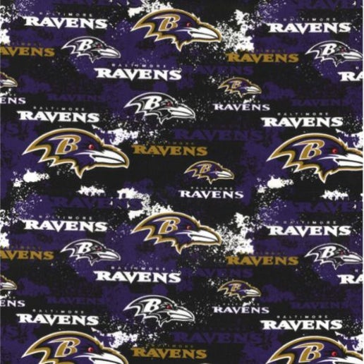 Licensed NFL Baltimore Ravens Distressed Cotton 70100-D Fabric by the Yard