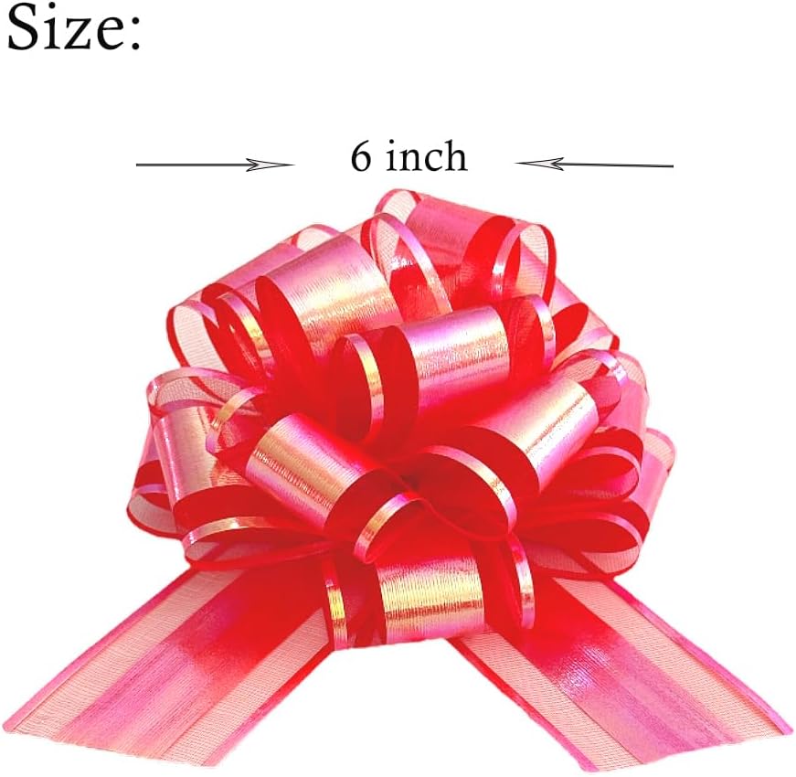24 Pcs Rainbow Finish Bows for Gift Wrapping Set, 6 Inch Gift Bows, Party Decorations, DIY Crafts, Wedding Decorations,Party Supplies(Rainbow Multi-Color)