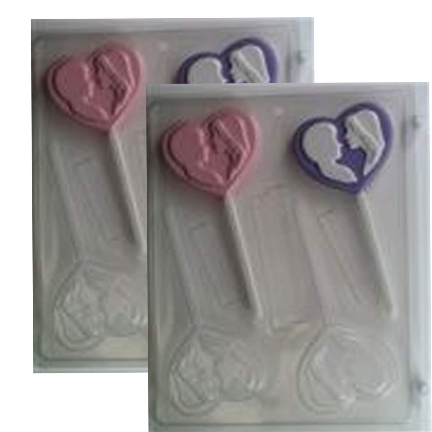 Bride &#x26; Groom Heart Sucker Mold