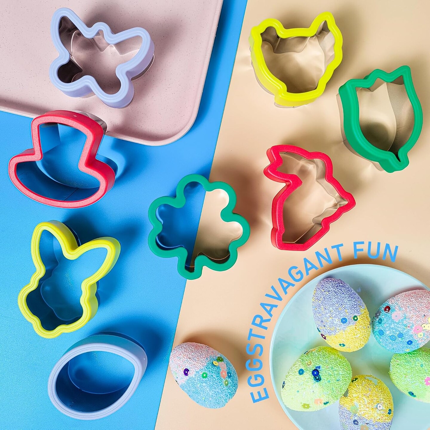 8 Pcs Cookie Cutters, Biscuit and Uncrustable Maker - Bunny, Chick, Butterfly and More Animal Cracker Shapes