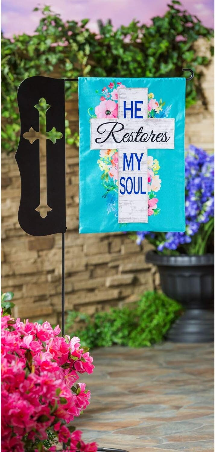 He Restores My Soul 2 Sided Easter Garden Flag