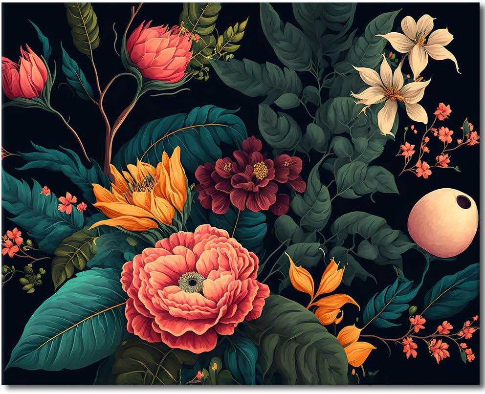 Paint by Numbers Colorful Flowers Adults&#x27; Paint-by-number Kits Beautiful Botanical Paint by Number Kits on Canvas Drawing Paintwork