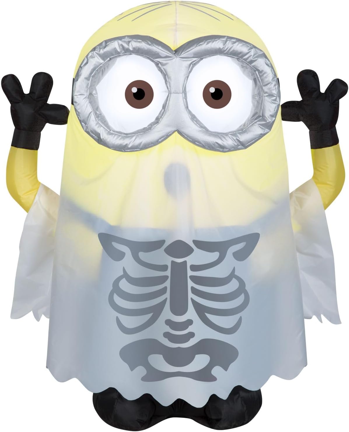 3.5' Gemmy Airblown Inflatable Halloween Minion in Skeleton Ghost Costume Yard Decoration 227091