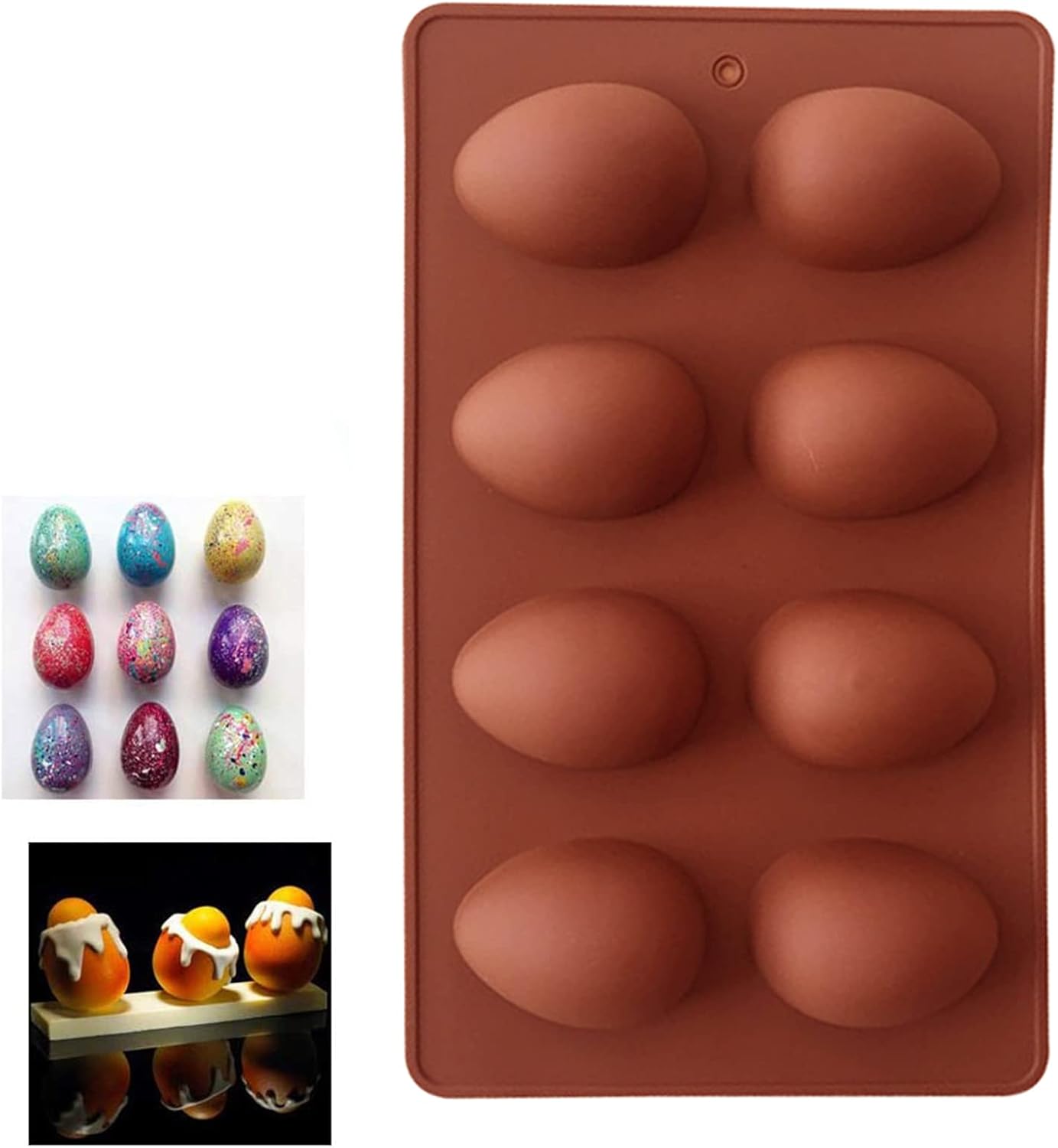 Easter Silicone Mold Egg Shaped Silicone Chocolate Mold, Baking Molds for Easter Candy Mini Soap, Cake Bread Cupcake Cheesecake Muffin and Jello