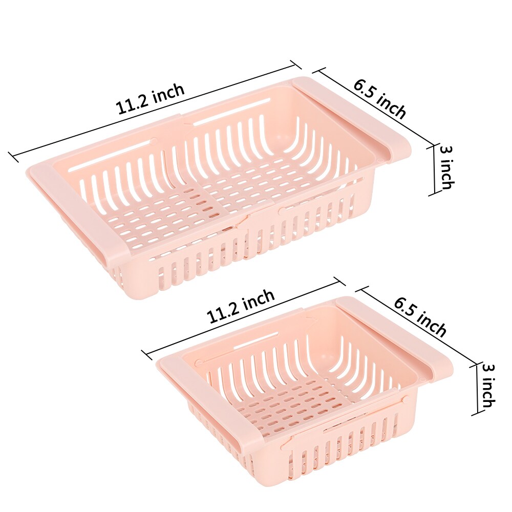 Fridge Drawer Organizer Set of 2 Kitchen Refrigerator Fridge Storage Box
