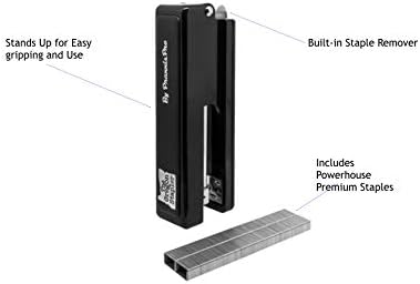 Stapler, Built in USA, Built-in Staple Remover, Staples 2 to 25 Sheets, includes Box of 1,250 &#x22;Powerhouse&#x22; Standard 26/6 Staples, for Home, School or Office, Black