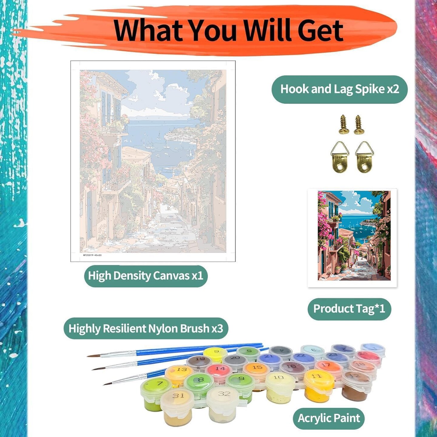 Landscape Paint by Number for Adults Beginner-Scenery Paint by Numbers Kit,Painting Paint by Number on Canvas Without Frame Acrylic Oil Painting for Gift Home Wall Decor 16x20inch