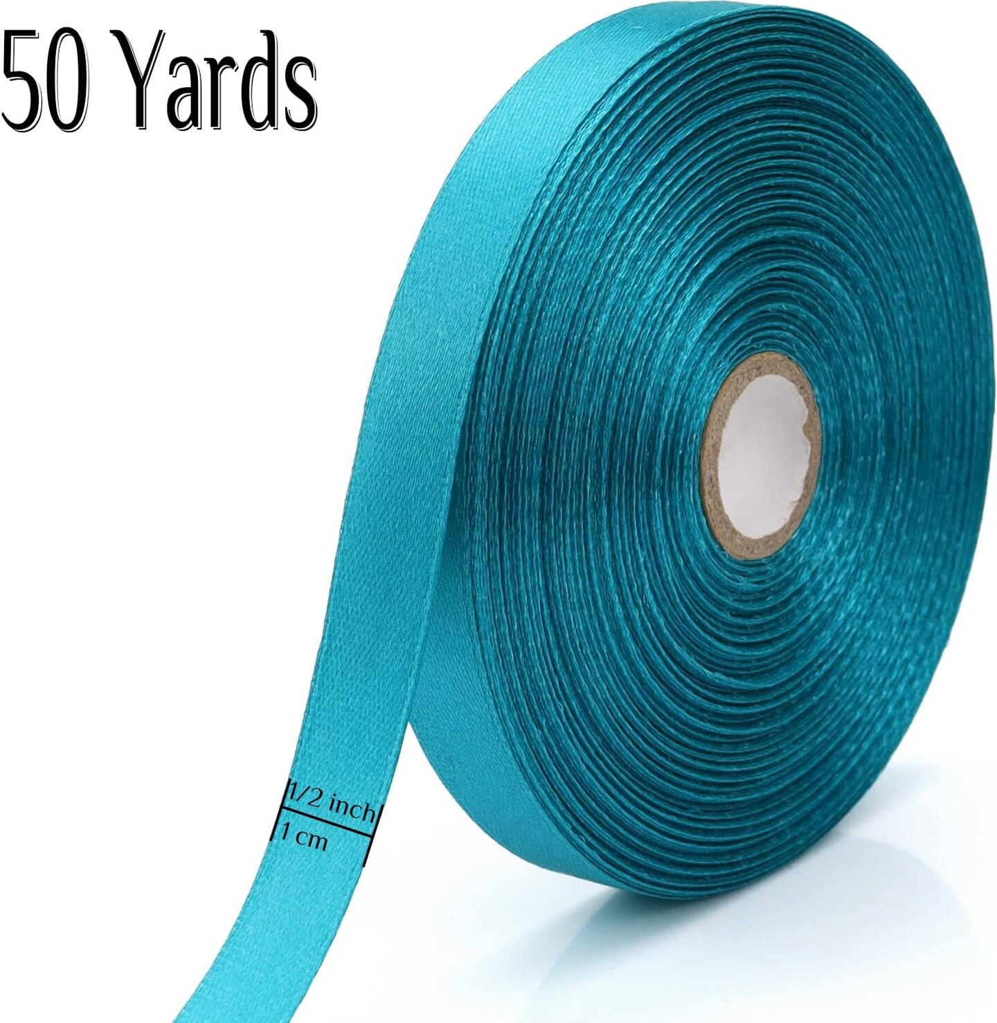 1/2 inch, Peacock Blue Ribbon for Gift Wrapping 50 Yards Perfect Wedding Party Wreath Sewing DIY Hair Accessories Decoration Floral Hair Balloons Other Projects (1/2 inch, Peacock Blue)