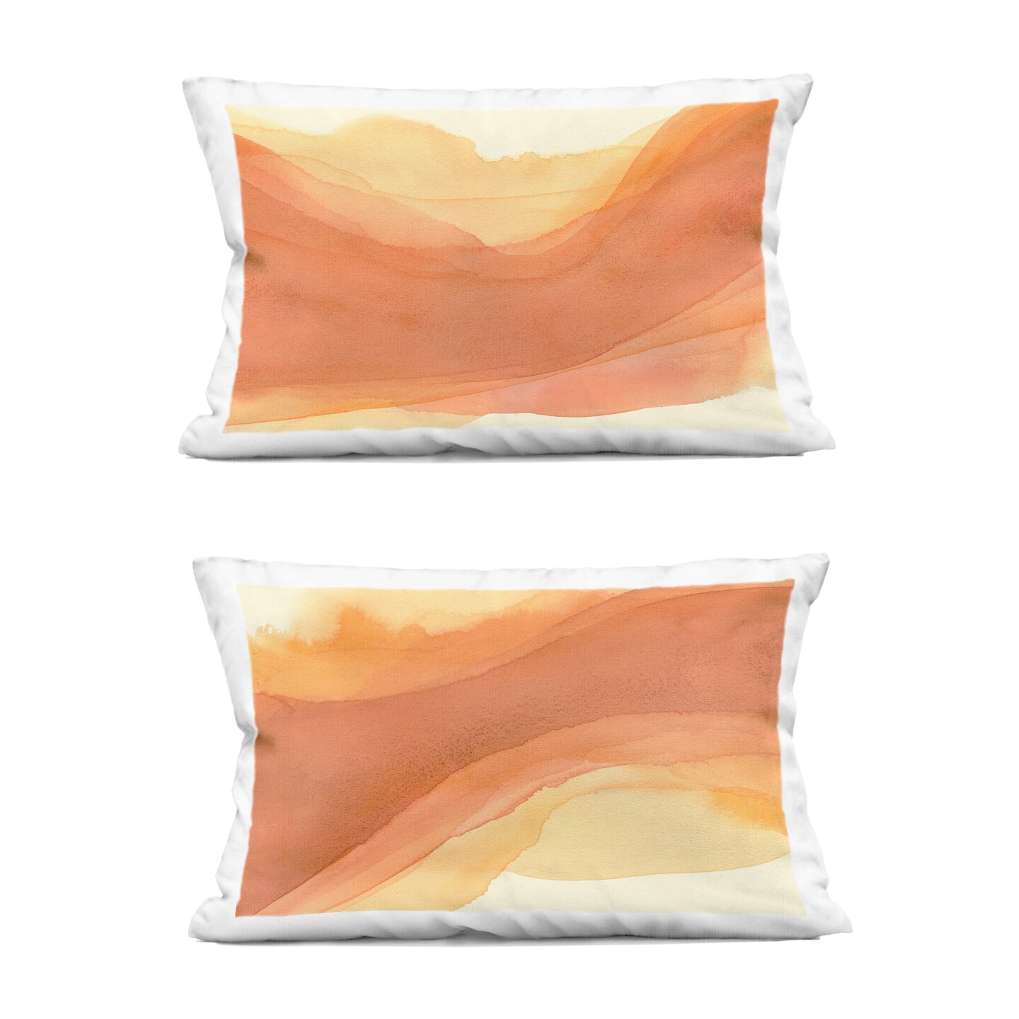 Stupell Industries Curving Orange Waves 2pc Decorative Printed Throw Pillow Set Design by Grace Popp, 14 x 7 x 20