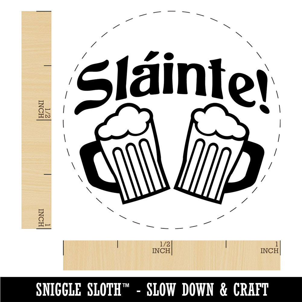 Sl&#xE1;inte Cheer Toast Beer Mug Drink Irish Scottish Gaelic Saint Patricks Day Rubber Stamp for Stamping Crafting Planners