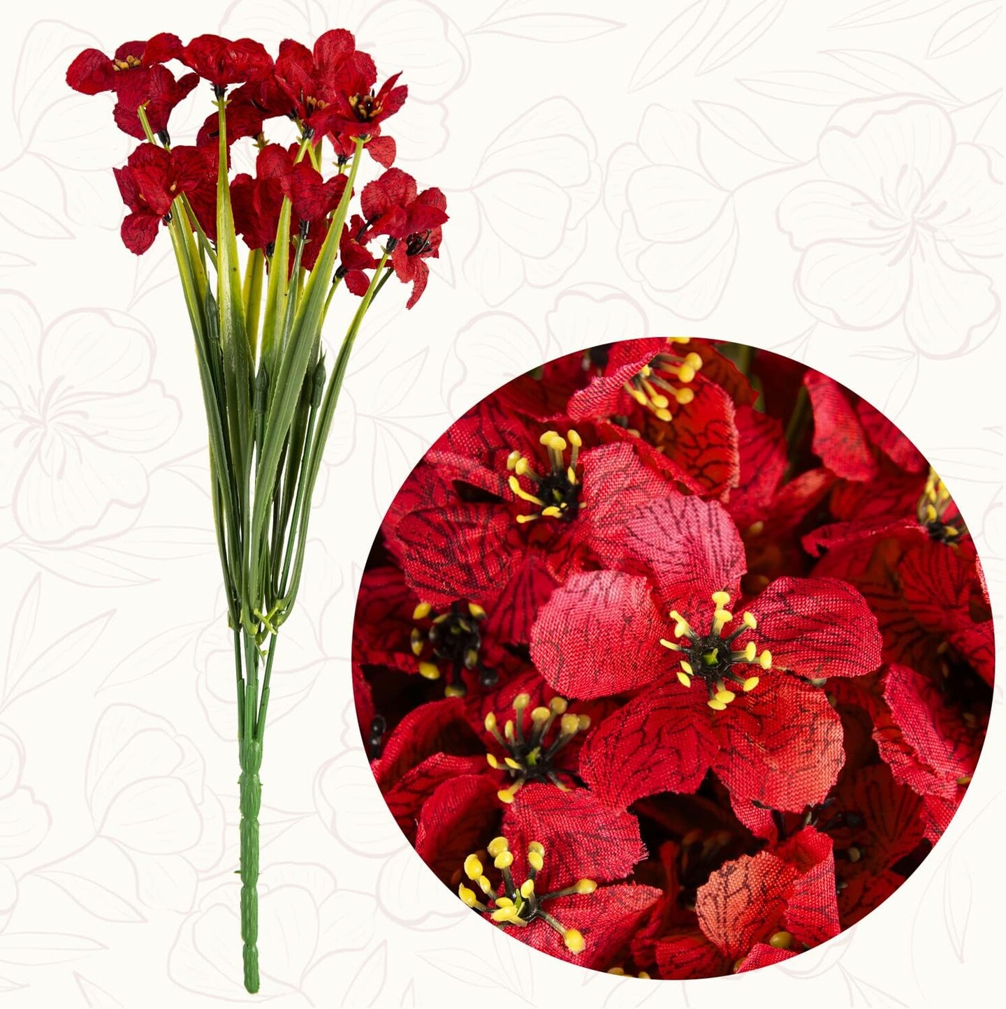 20 Bundles Artificial Flowers Outdoor UV Resistant Fake Flowers No Fade