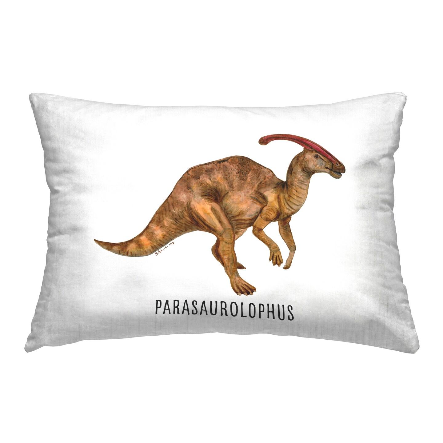 Stupell Industries Parasaurolophus Dinosaur Learning Decorative Printed Throw Pillow Design by Brett Blumenthal, 14 x 7 x 20