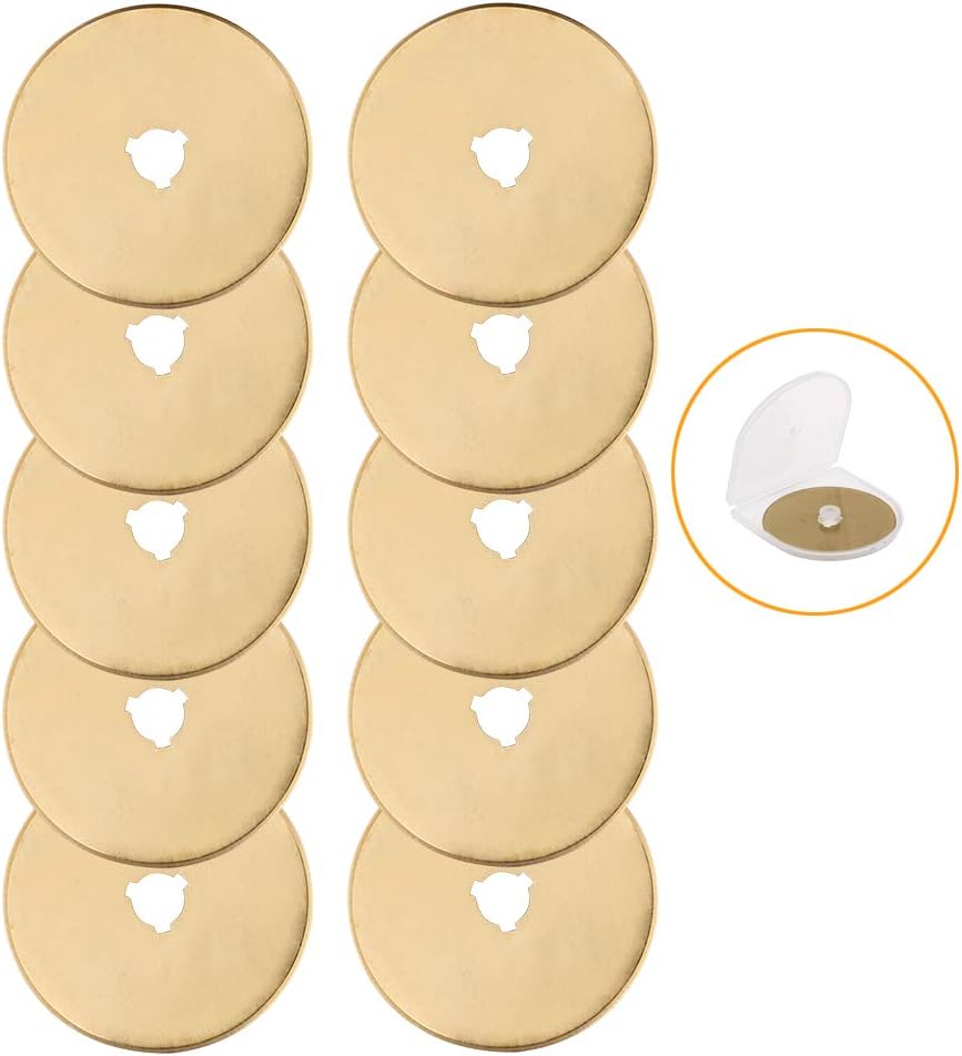 Titanium Rotary Cutter Blades 60mm 10 Pack Replacement Quilting Scrapbooking Sewing Arts Crafts Farbric Paper Cutting Tool