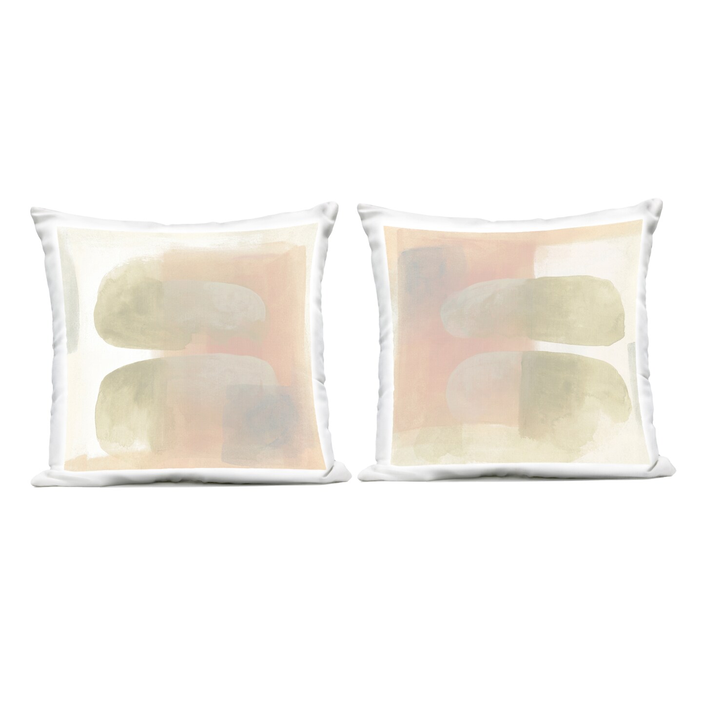 Stupell Industries Neutral Oblong Shapes Abstract 2pc Outdoor Printed Throw Pillow Set Design by June Erica Vess, 18 x 7 x 18