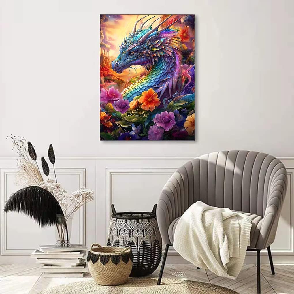 Dragon Diamond Art Kits for Adults, Dragon Diamond Painting Kits for Adults Beginners, Dragon DIY 5D Gem Art for Beginners, Dragon Diamond for Gifts Home Wall Decor 12x16 inch