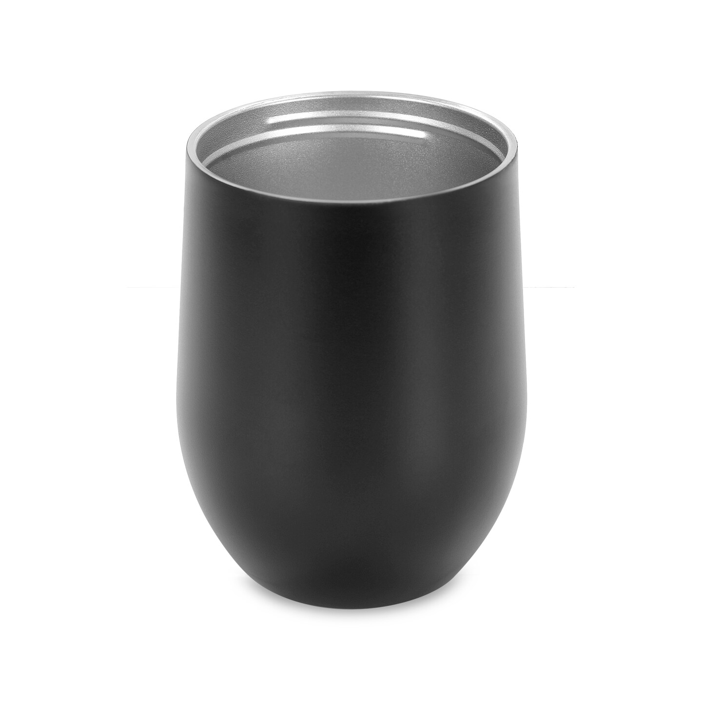 Makerflo 12 oz Powder Coated Wine Tumbler with Leak-Proof Clear Lid, Ideal for Craft and Personalization (Laser Engraving, UV DTF, Epoxy, and Vinyl)