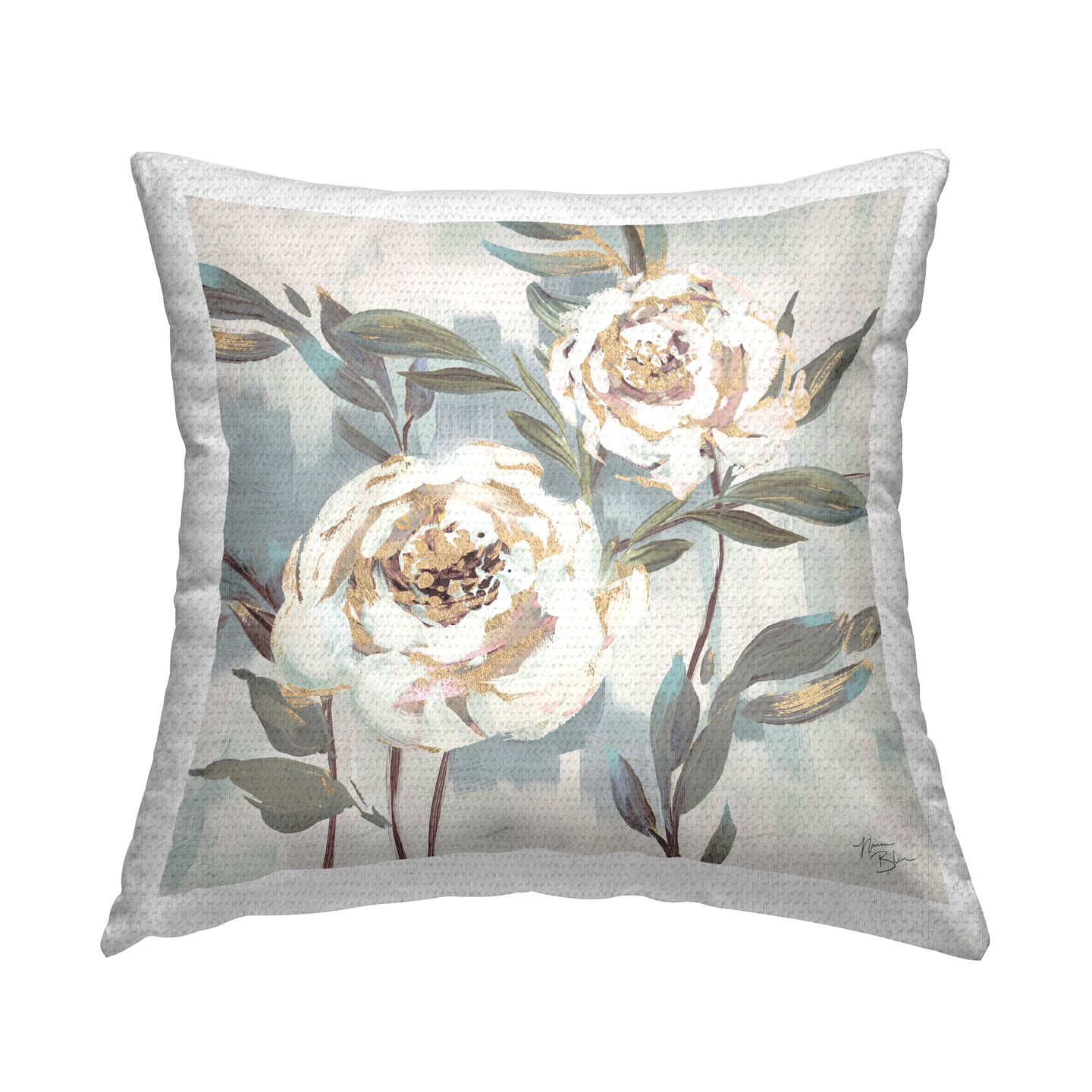 Stupell Industries Two Country Blossoms Outdoor Printed Throw Pillow Design by Nina Blue, 18 x 7 x 18