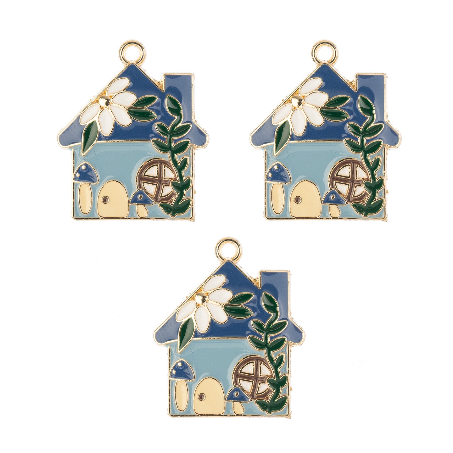 John Bead Sweet &#x26; Petite House Charms, 3pcs