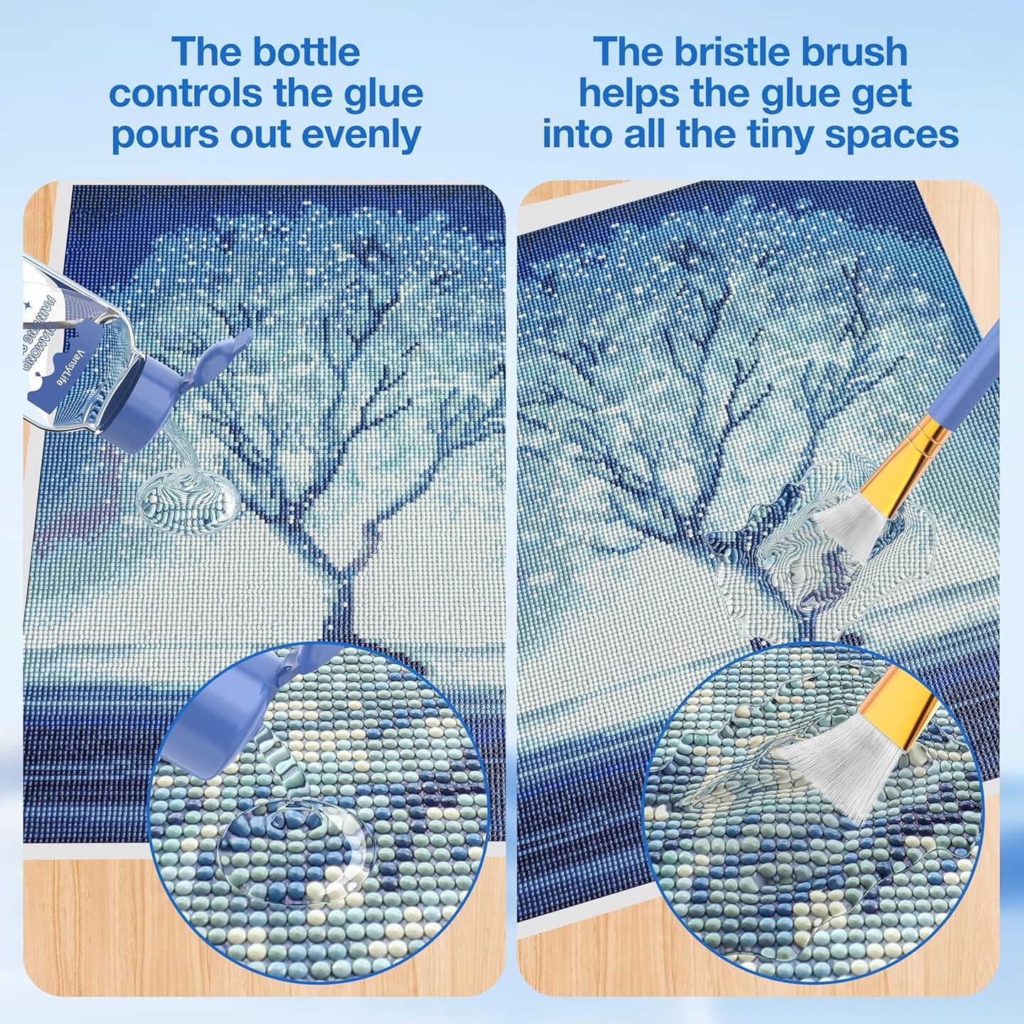 Diamond Painting Sealer & Glue Kit with Brush – 2x125mL for 5D Art