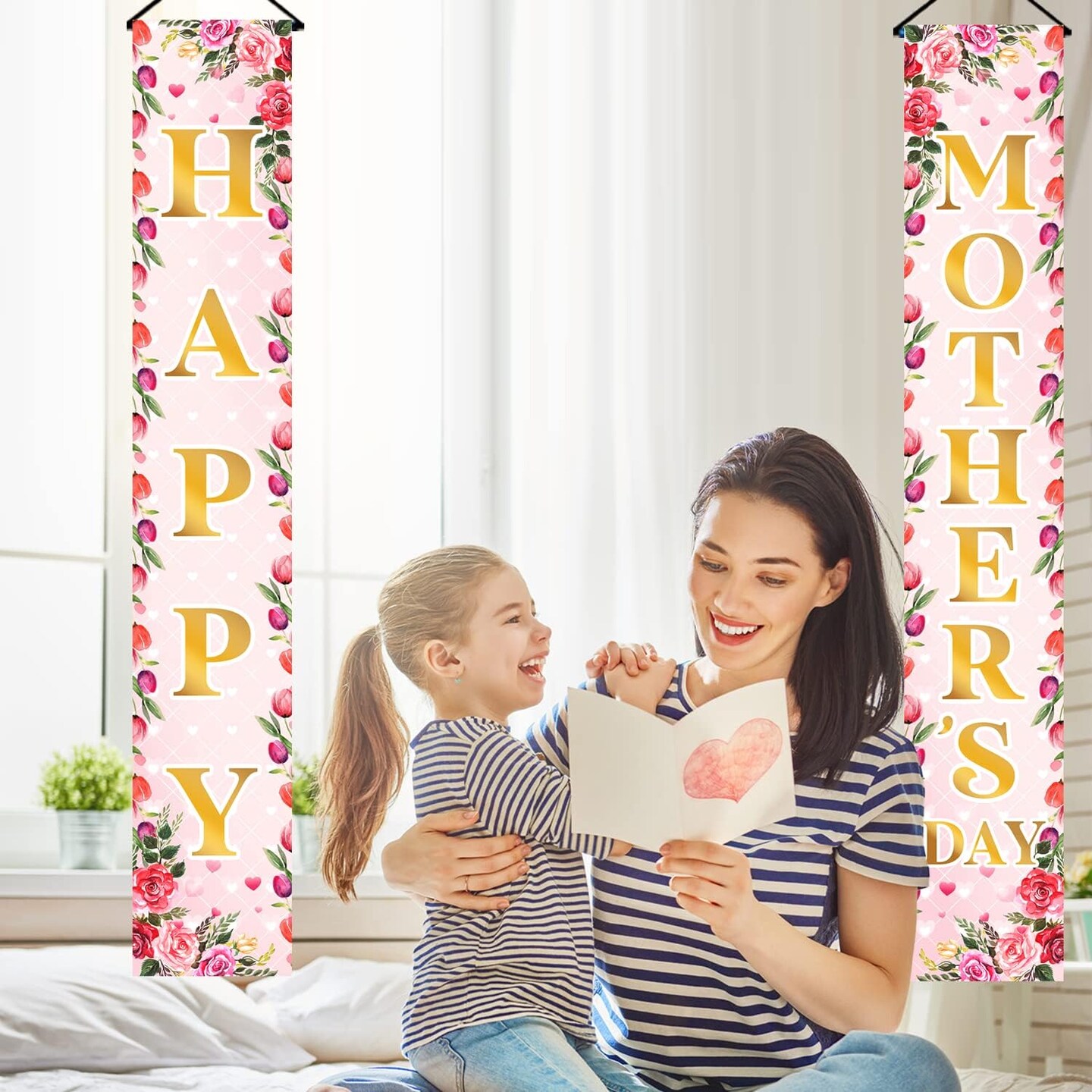 Porch Banner for Mother&#x27;s Day Party Decoration, Mother&#x27;s Day Front Door Decorations