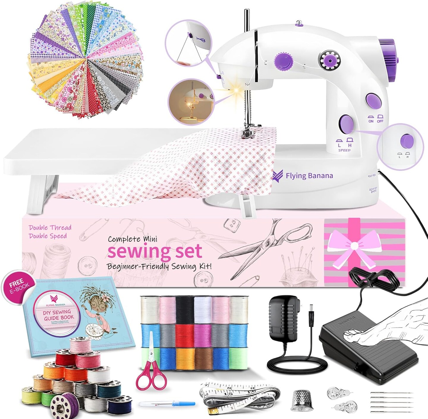Mini Sewing Machine for Beginners – Portable Electric with Extension Table & Kit