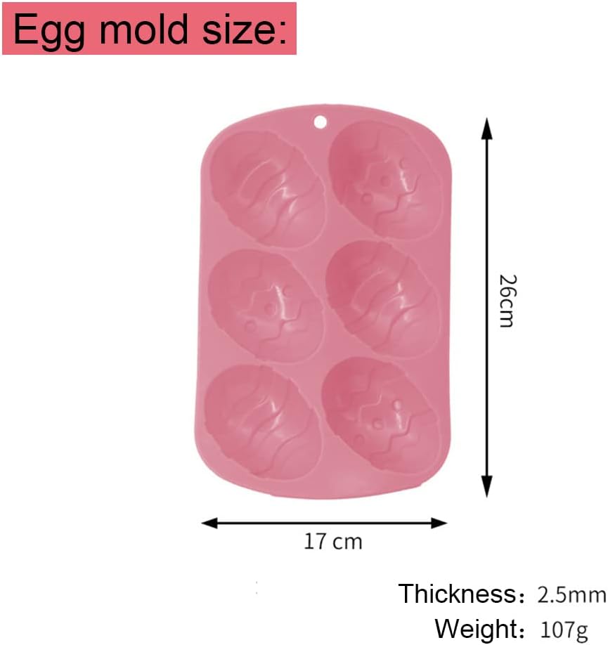 2 Pieces Easter Silicone Egg Mold Egg Shape Baking Chocolate Candy Mold for Easter Theme Party Decoration