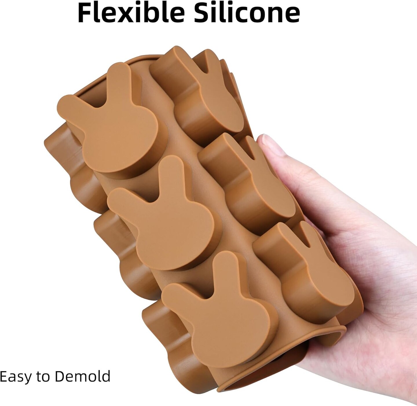 Easter Bunny Molds 2pcs Silicone Chocolate Mold Rabbit Shape Easter Candy Mold 15 Cavity for Resin Soap Ice Cube Gummy Cupcake Decoration