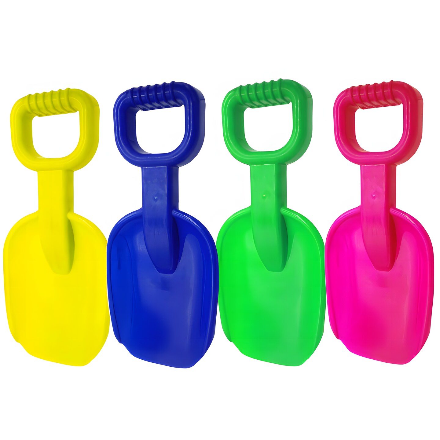4E&#x27;s Novelty 15in Large Beach Shovels - 4 Pack Kids Plastic Sand Shovels for Summer Party Favors