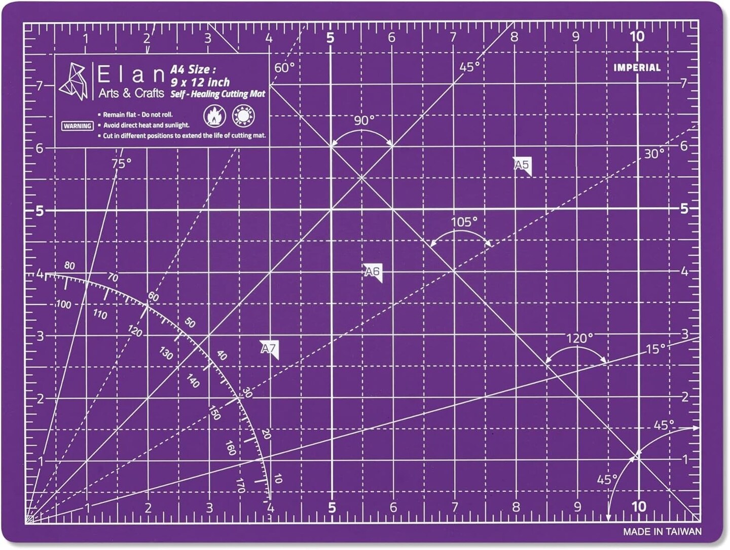 Cutting Mat A4 Pink &#x26; Purple, Self Healing Cutting Mat 12 x 9 INCH, 5-Ply Craft Mat Pink, Hobby Cutting Mat 12x9 INCH, Fabric Cutting Board for Crafts, Quilting Cutting Board, Craft Cutting Mat