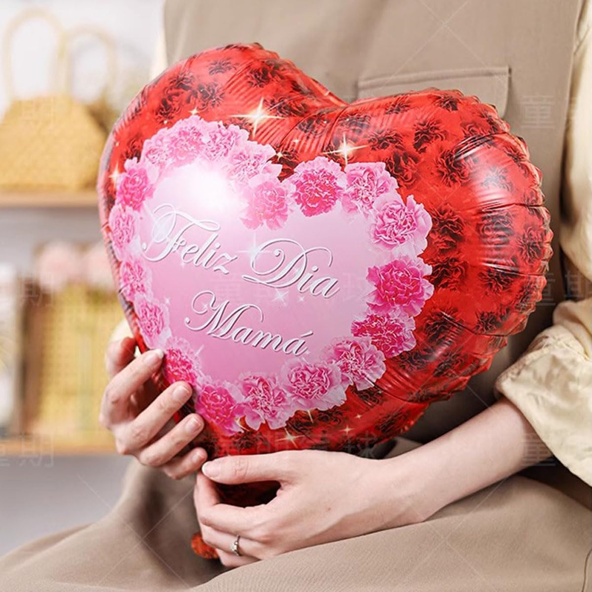 Mother&#x27;s Day Balloons,18 PCS 17 Inch Happy Mother&#x27;s Day Balloons,Heart-Shaped Foil Balloon,Mothers Day Decoration