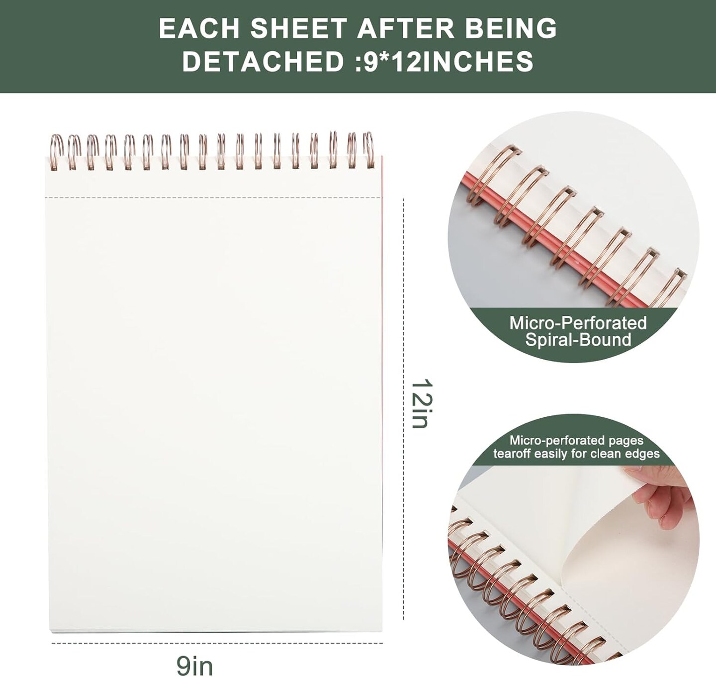 Mixed Media Sketchbook, 9x12 inches Sketch Pad 60 Sheets (98lb/160gsm) Heavyweight Drawing Papers, Top Spiral Bound Hardcover Watercolor Paper, for Wet and Dry Media (1)